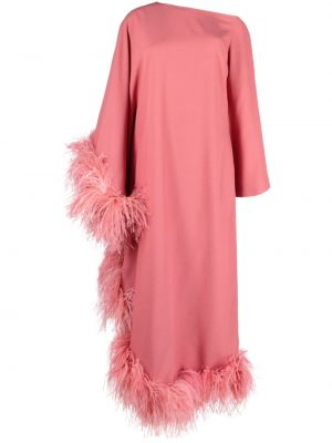 Dolga obleka s perjem Taller Marmo roza