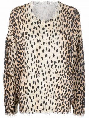 Obrabljen pulover z leopardjim vzorcem R13