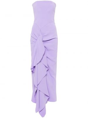 Krepové dlouhé šaty Solace London fialové