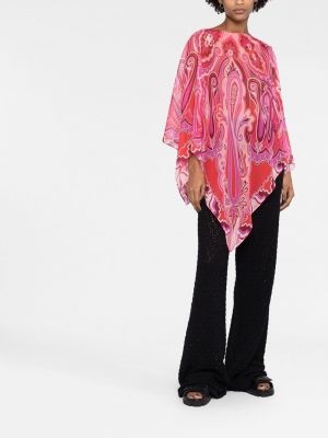 Asymmetrischer bluse mit print mit paisleymuster Etro pink