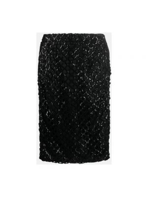 Falda midi con lentejuelas de raso Federica Tosi negro