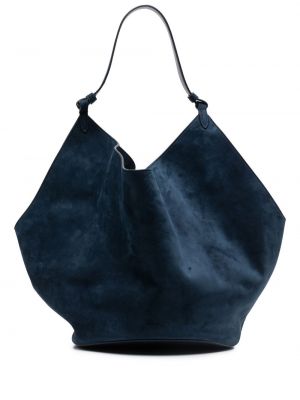 Nakupovalna torba iz semiša Khaite modra