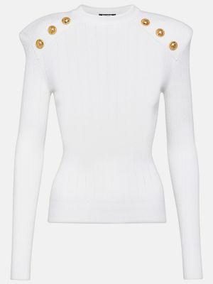 Jersey de punto de tela jersey Balmain blanco
