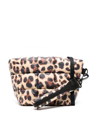 Listová kabelka s potlačou s leopardím vzorom Veecollective béžová