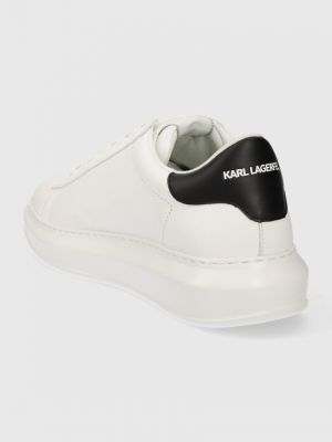 Sneakerși din dantelă din piele Karl Lagerfeld alb