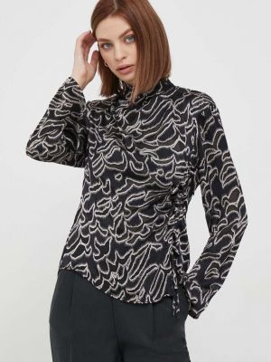 Блуза с принт Sisley черно