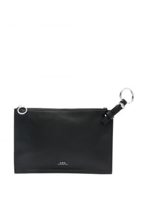 Bavlnená listová kabelka s potlačou A.p.c. čierna