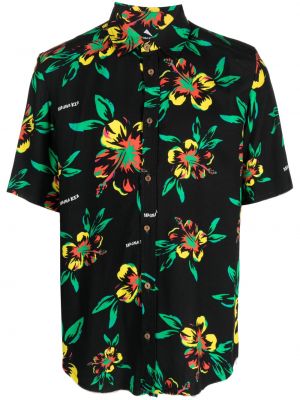 Риза на цветя с принт Mauna Kea черно