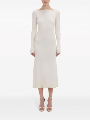 Midi šaty Victoria Beckham bílé
