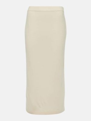 Kašmírová vlnená midi sukňa Jardin Des Orangers biela