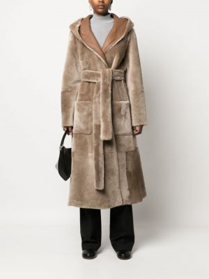 Oboustranný kabát s kapucí Liska hnědý