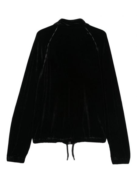 Veliūrinis džinsinė striukė Versace Jeans Couture juoda