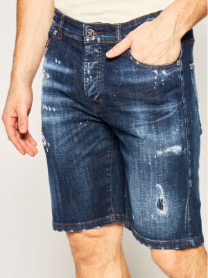 Shorts en jean John Richmond bleu
