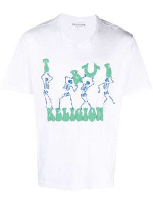 Majica s potiskom True Religion bela
