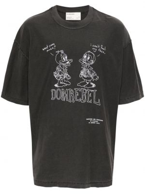 Raštuotas medvilninis marškinėliai Domrebel