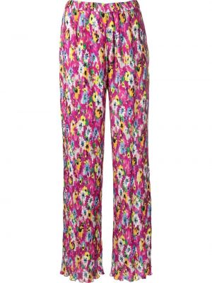 Pantaloni cu model floral cu imagine plisate Msgm roz