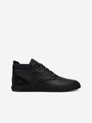 Černé kožené kotníkové boty Lacoste
