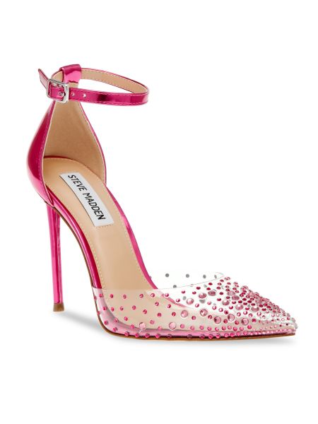 Полуотворени обувки с ток Steve Madden розово