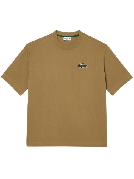 Medvilninis marškinėliai Lacoste ruda