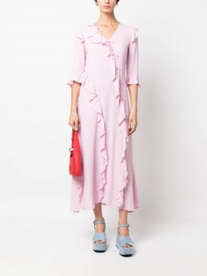 Sukienka długa asymetryczna Vivetta różowa