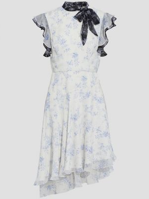 Шифоновое платье с завязками с принтом Mikael Aghal, белое