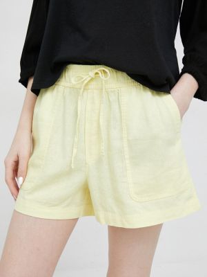 Pantaloni cu talie înaltă de in Gap galben