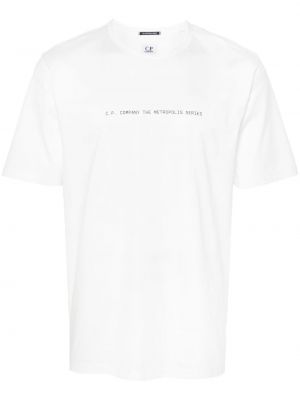 Bavlněné tričko C.p. Company bílé