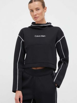 Суичър с качулка с принт Calvin Klein Performance черно