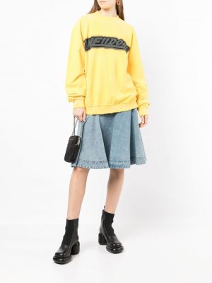 Sweatshirt mit rundhalsausschnitt mit print We11done gelb