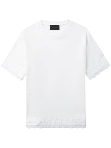 Tricou din bumbac din dantelă Simone Rocha alb