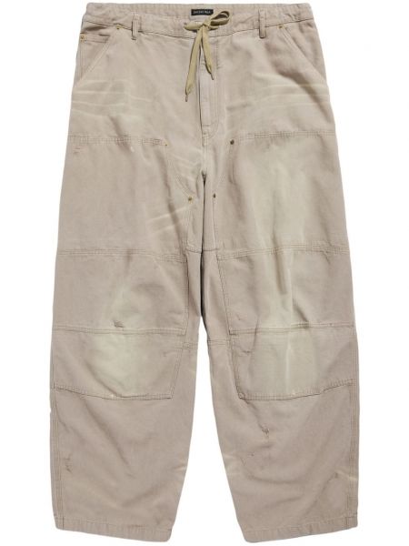 Bavlněné kalhoty Balenciaga béžové