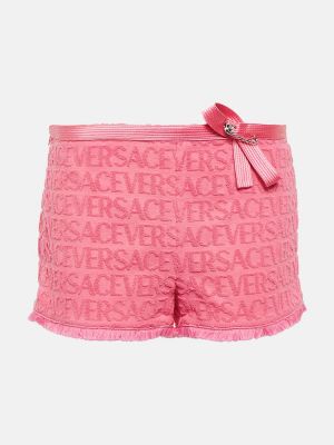 Pamučne kratke hlače Versace ružičasta
