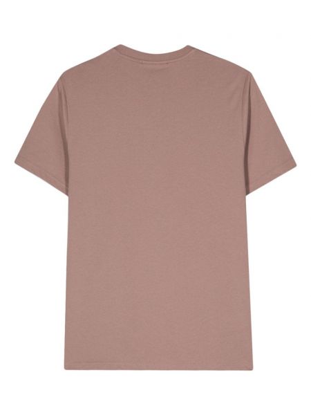 Medvilninis siuvinėtas marškinėliai Fred Perry rožinė