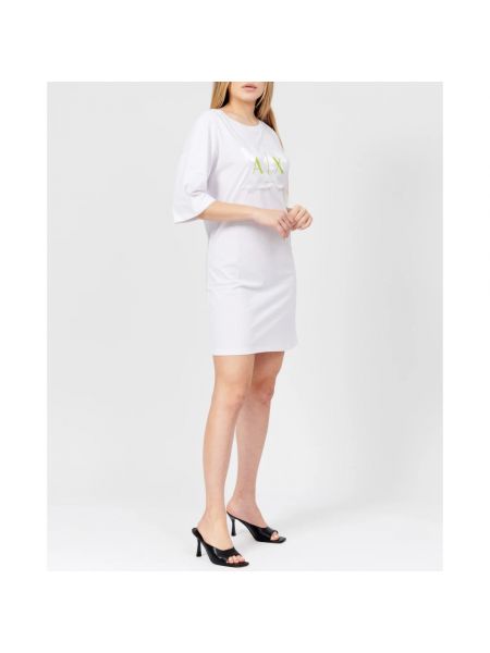 Sukienka mini bawełniana Armani Exchange biała