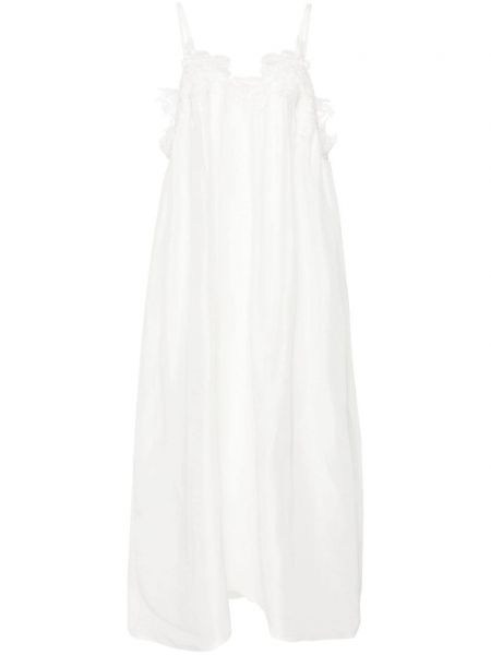 Φόρεμα με τιράντες με δαντέλα Maurizio Mykonos λευκό