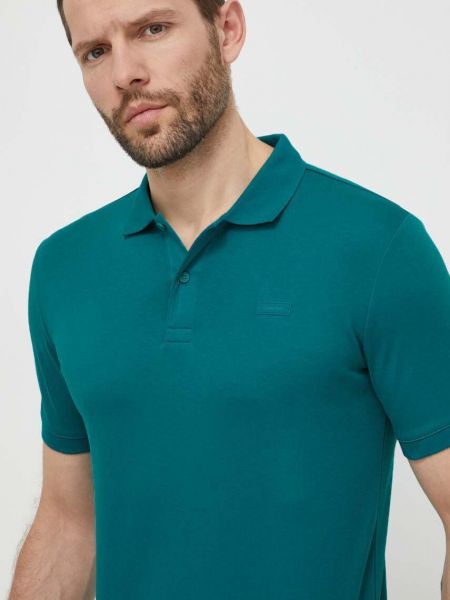 Памучна тениска с дълъг ръкав Calvin Klein зелено