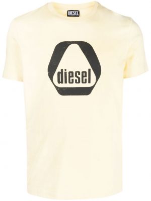Тениска с принт Diesel жълто