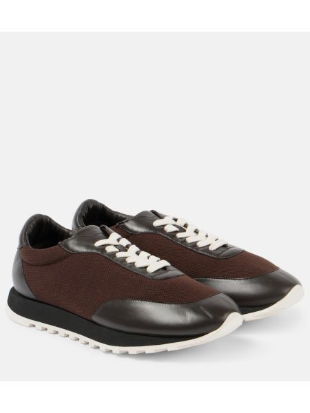 Läder sneakers The Row brun