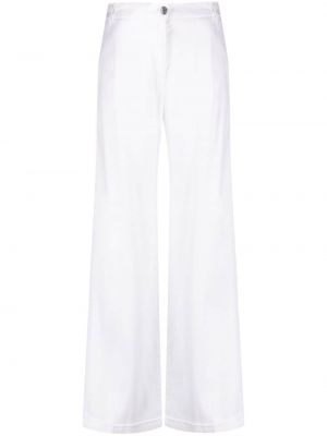 Lněné rovné kalhoty Jacob Cohen bílé