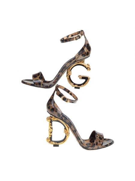 Sandalias con estampado leopardo Dolce & Gabbana marrón