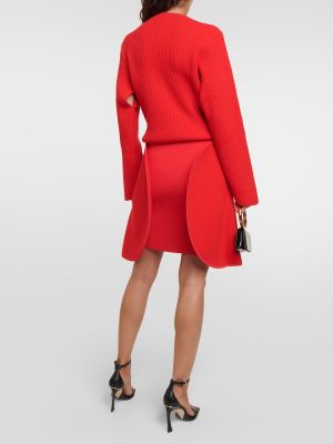 Mini spódniczka z dżerseju Victoria Beckham czerwona