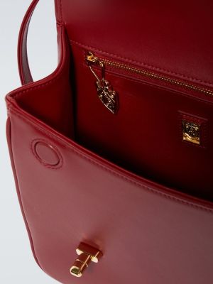 Kožená taška přes rameno Gucci červená