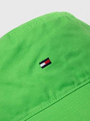 Bombažni klobuk Tommy Hilfiger zelena