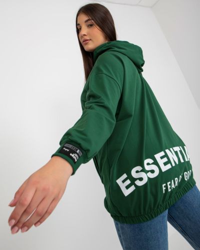 Džemperis ar rāvējslēdzēju Fashionhunters zaļš
