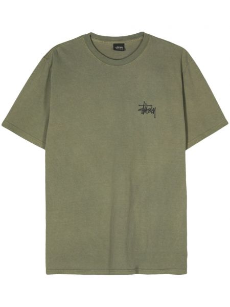 Βαμβακερή μπλούζα Stüssy πράσινο