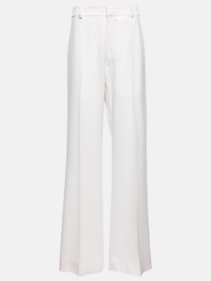Vlněné rovné kalhoty relaxed fit Ann Demeulemeester bílé