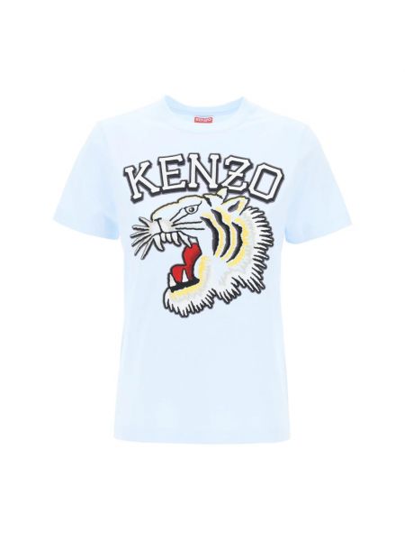 T-shirt mit rundem ausschnitt mit tiger streifen Kenzo blau