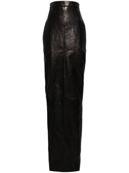Kožená sukně Rick Owens černé