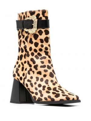 Leopardí polokozačky s potiskem Versace Jeans Couture