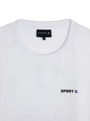 Koszulka bawełniana z nadrukiem Sport B. By Agnès B. biała